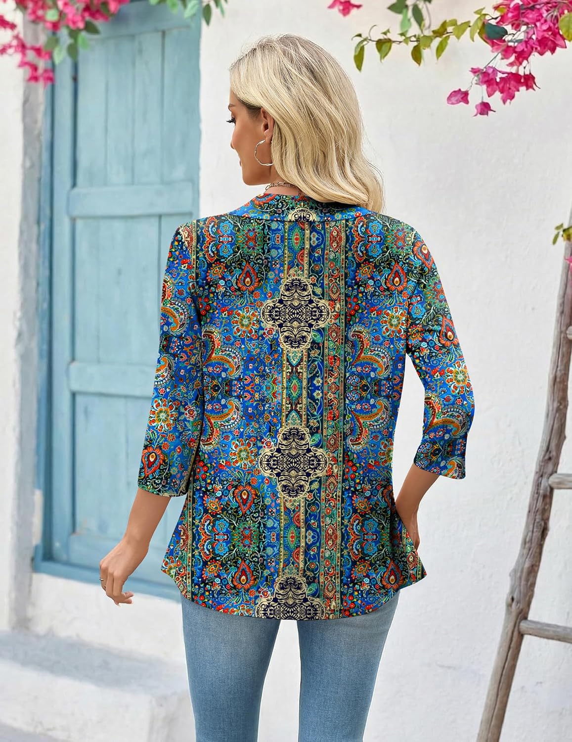 Zeagoo Women's 2026 Summer 3/4 Sleeve Lightweight Cardigans Sweaters Open Front Draped Ruffles Kimono Coverups - Image 4