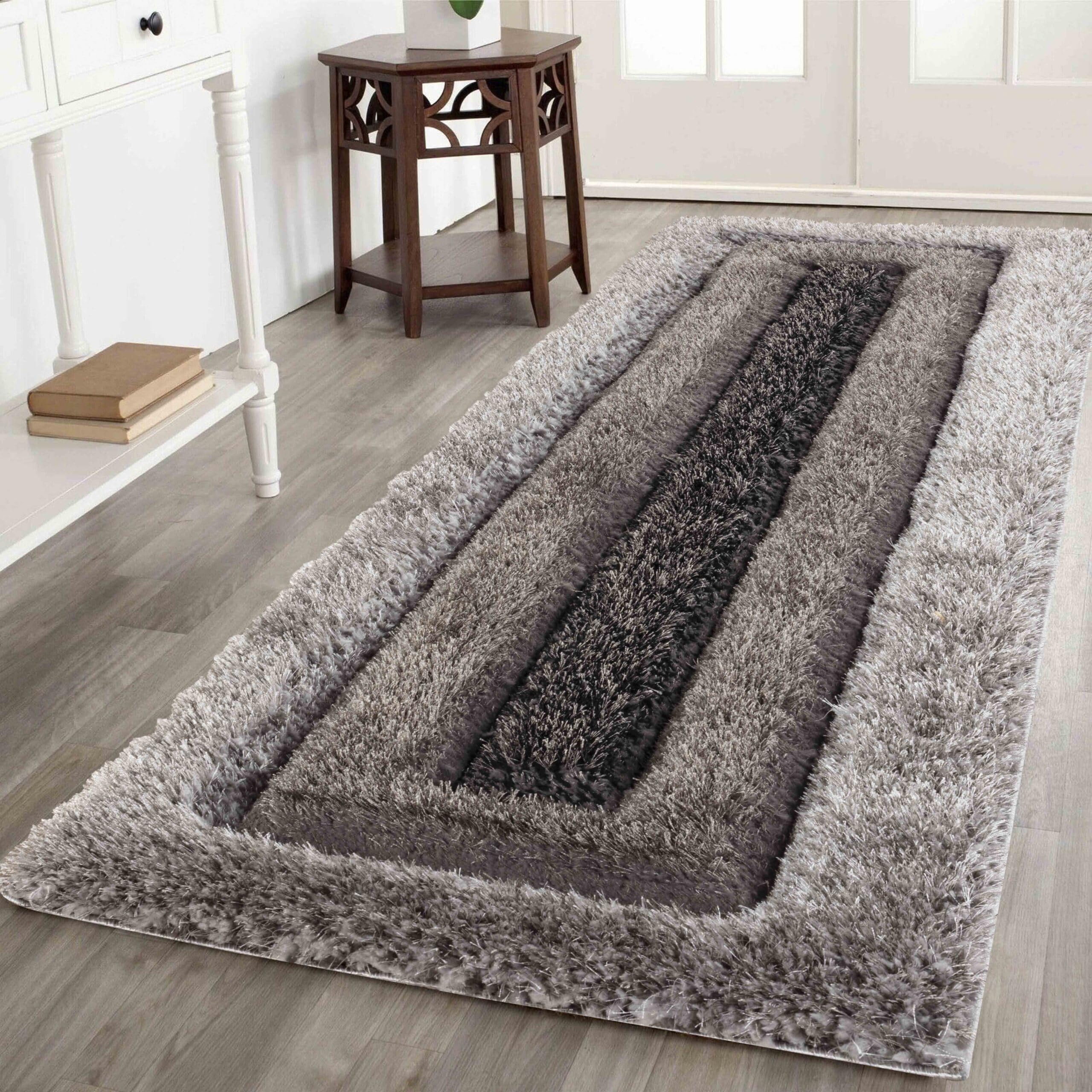 Desire Rugs Shaggy Area Rug 60 x 220cm Grey Polyester