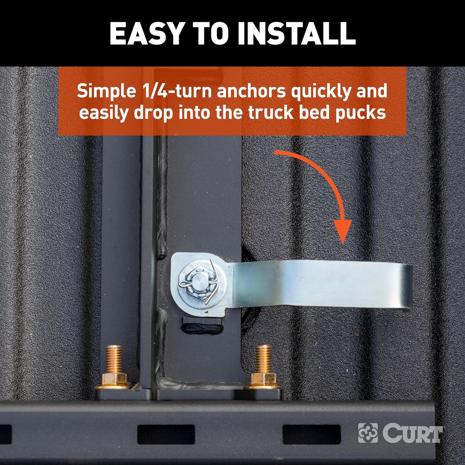 CURT 16027 Replacement Silverado, Sierra 2500, 3500, Ford F250, F350 Puck System 5th Wheel Adapter with Standard Rails, 25,000 lbs