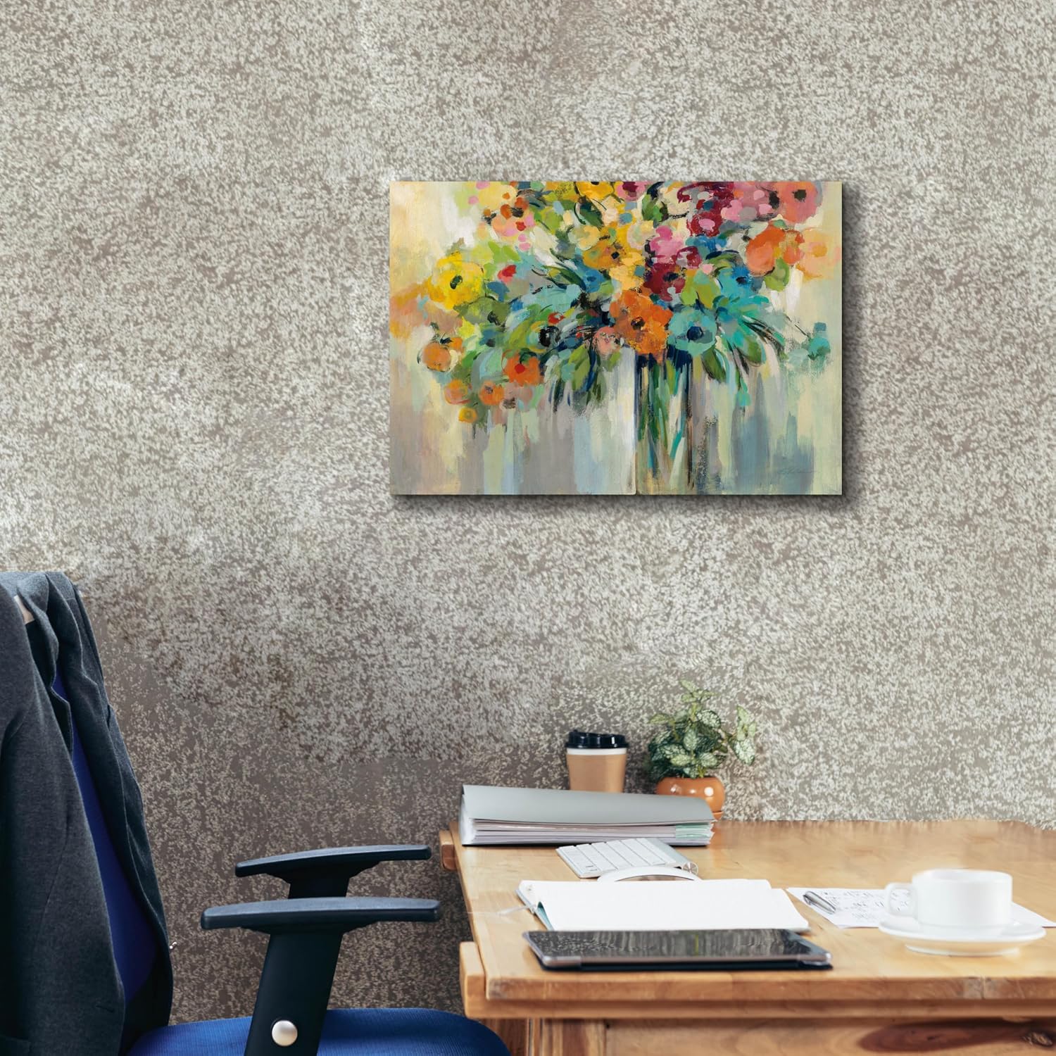 Epic Graffiti 'Cloud of Flowers' by Silvia Vassileva, Canvas Wall Art, 26"x18"