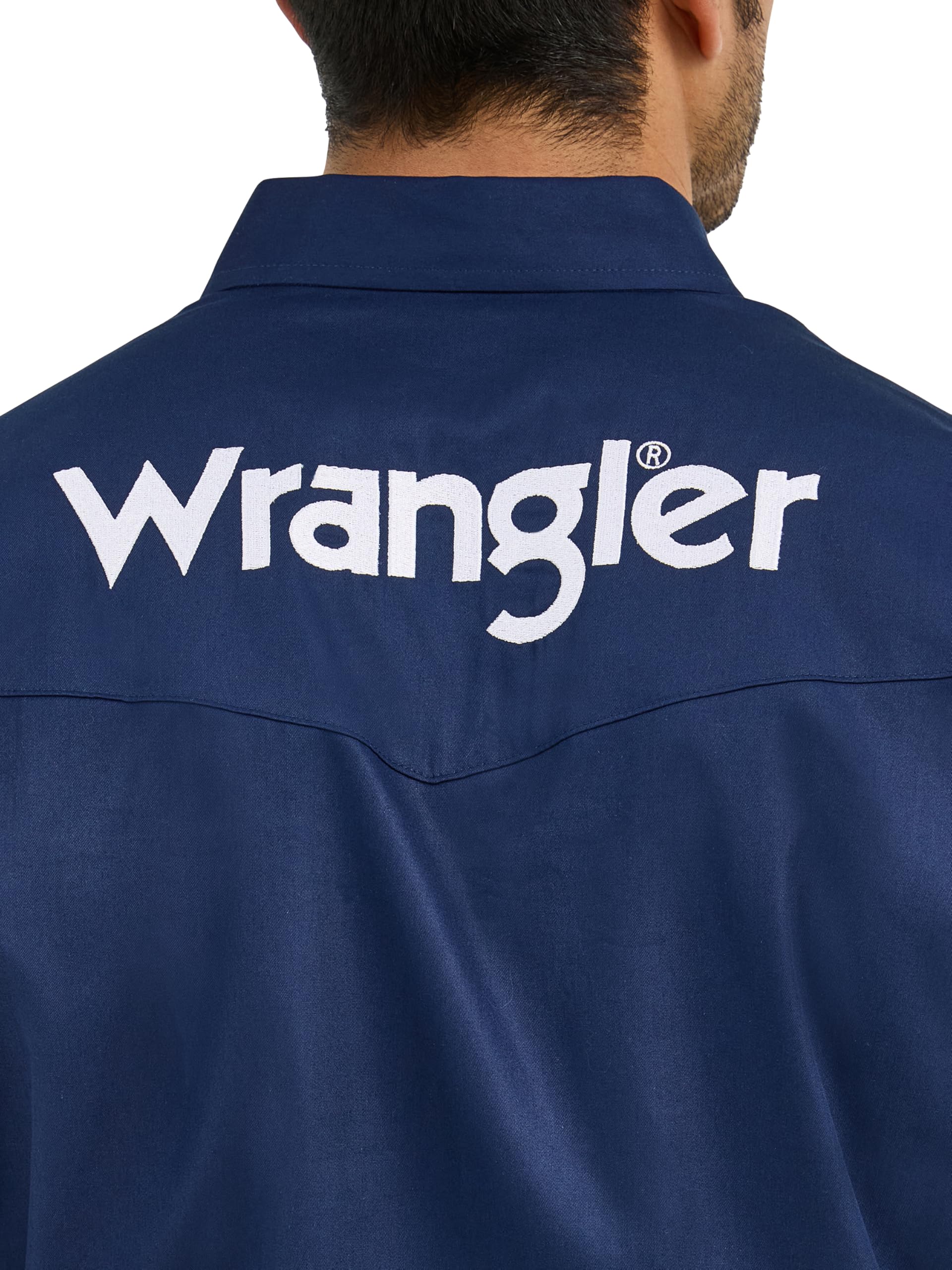 Wrangler Koszula na guziki Mężczyźni Men's Logo Two Pocket Sleeve Shirt (1 w zestawie)