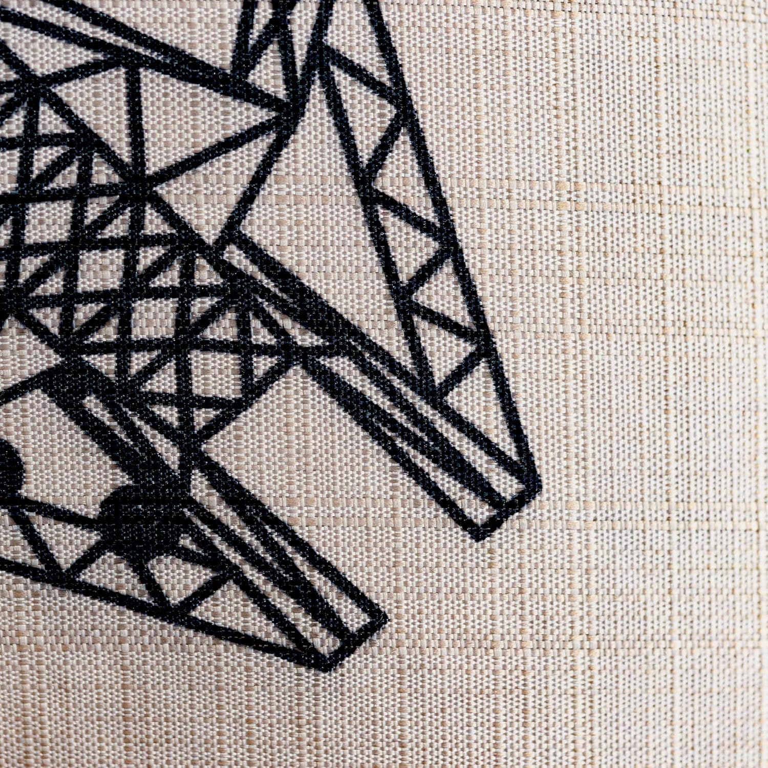 Star Wars White Throw Pillow | Black Millennium Falcon Pattern Design | Water & Fade Resistant Fabric For Indoor & Outdoor Use | 20 x 20 Inches