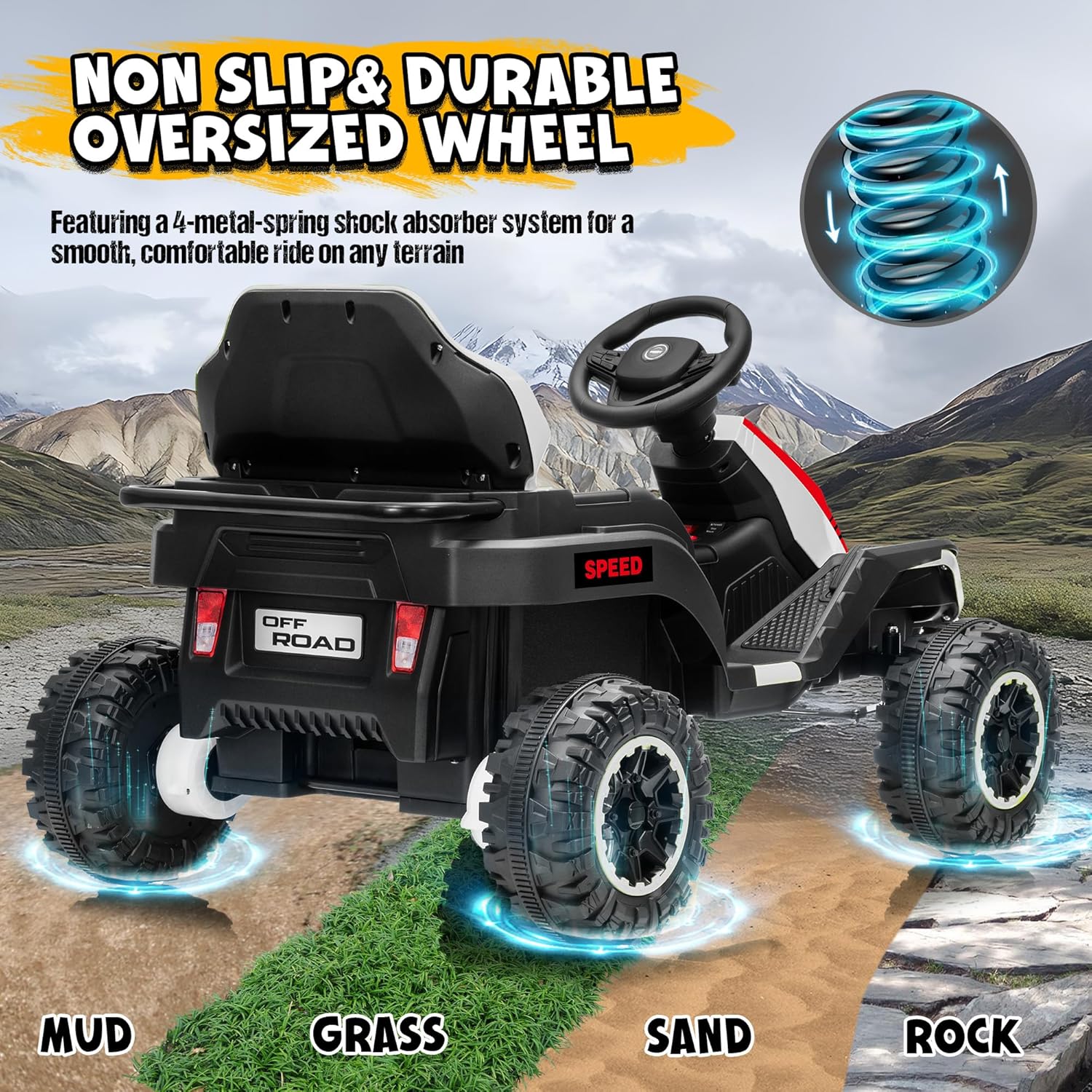 24V Ride On Toy for Big Kids, 2x200W Motor, Electric Car for Kids with Remote Control, Soft Start, Max 5MPH, Music & Wireless, Shock Absorbers, 4 Wheeler Ride On Car for Boys Girls, White