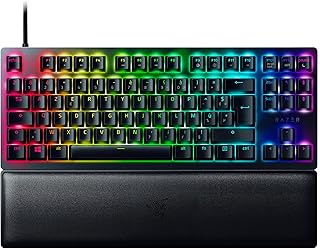 Razer Huntsman V2 Tenkeyless (Switches Purple) – Optical Gamer Keyboard (Clicky Optical Switches, Doubleshot PBT Keys, Wri…