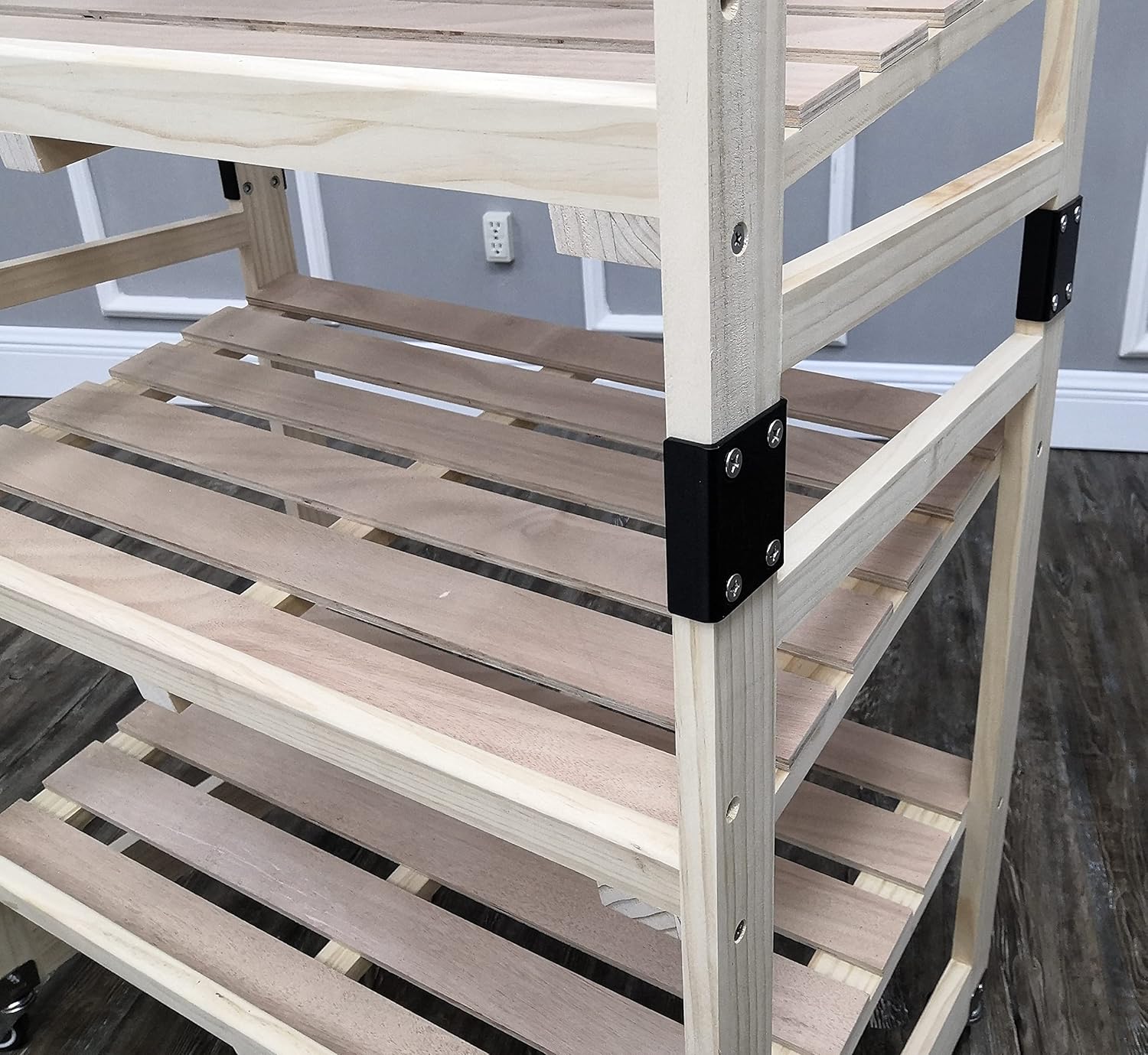 FixtureDisplays® 4-Tier Bakery Bread Rack with Angled Shelves Wooden Display Rack Bread Store Rack 30X18X55" 101143-NPF : Industrial & Scientific