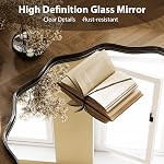 HARRITPURE 20" Scalloped Wall Mirror, Metal Deep Frame Wavy Round Mirror, Wall Mounted Circle Mirror for Entryway, Bathroom, Vanity, Living Room, Black