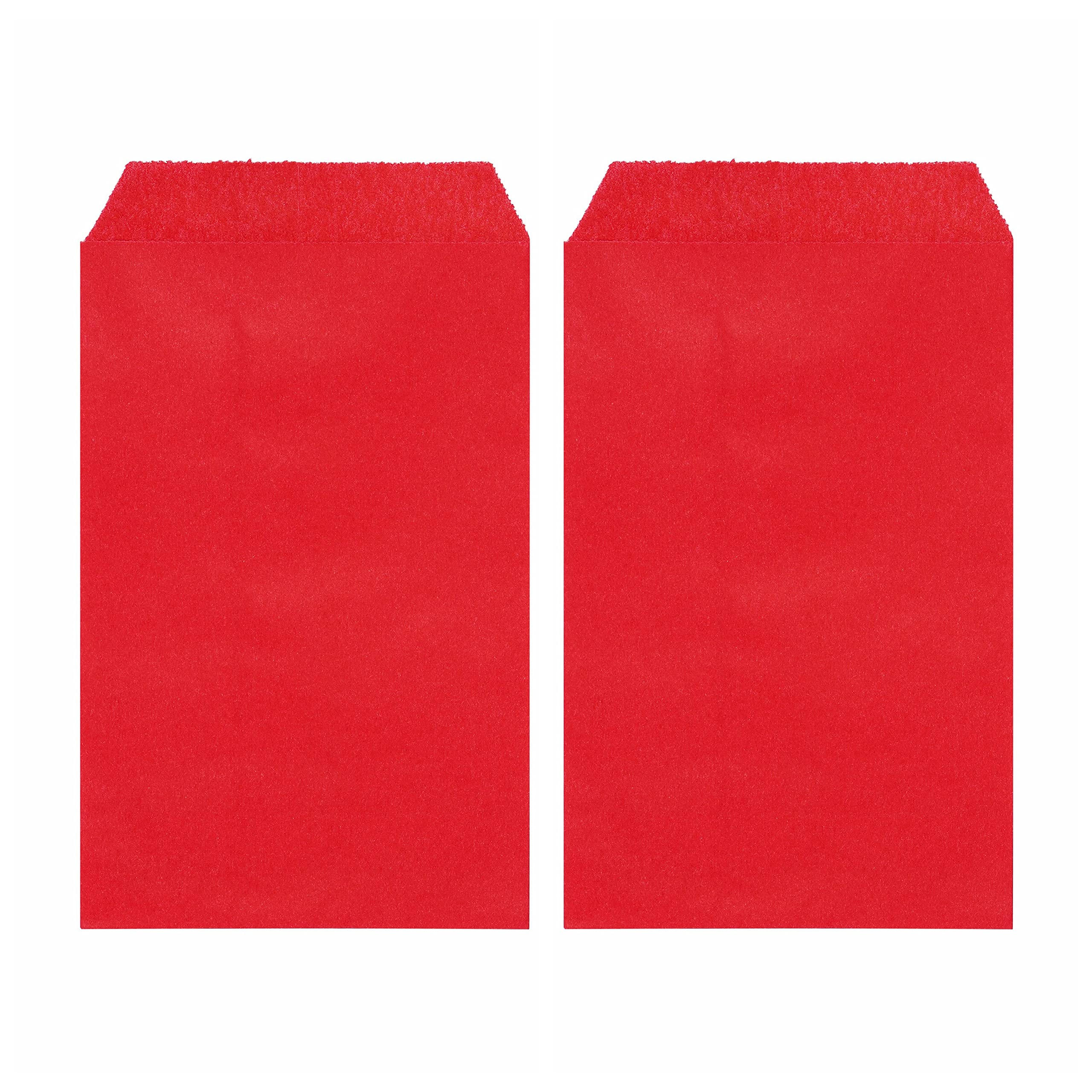 Quotidian Strawberry Red Flat Mini Greaseproof Paper Envelope Bags 2 3/4" x 4 1/2" (7 x 11.5cm) Pack of 100 - Soap Wedding Cards Stamps Party Favor