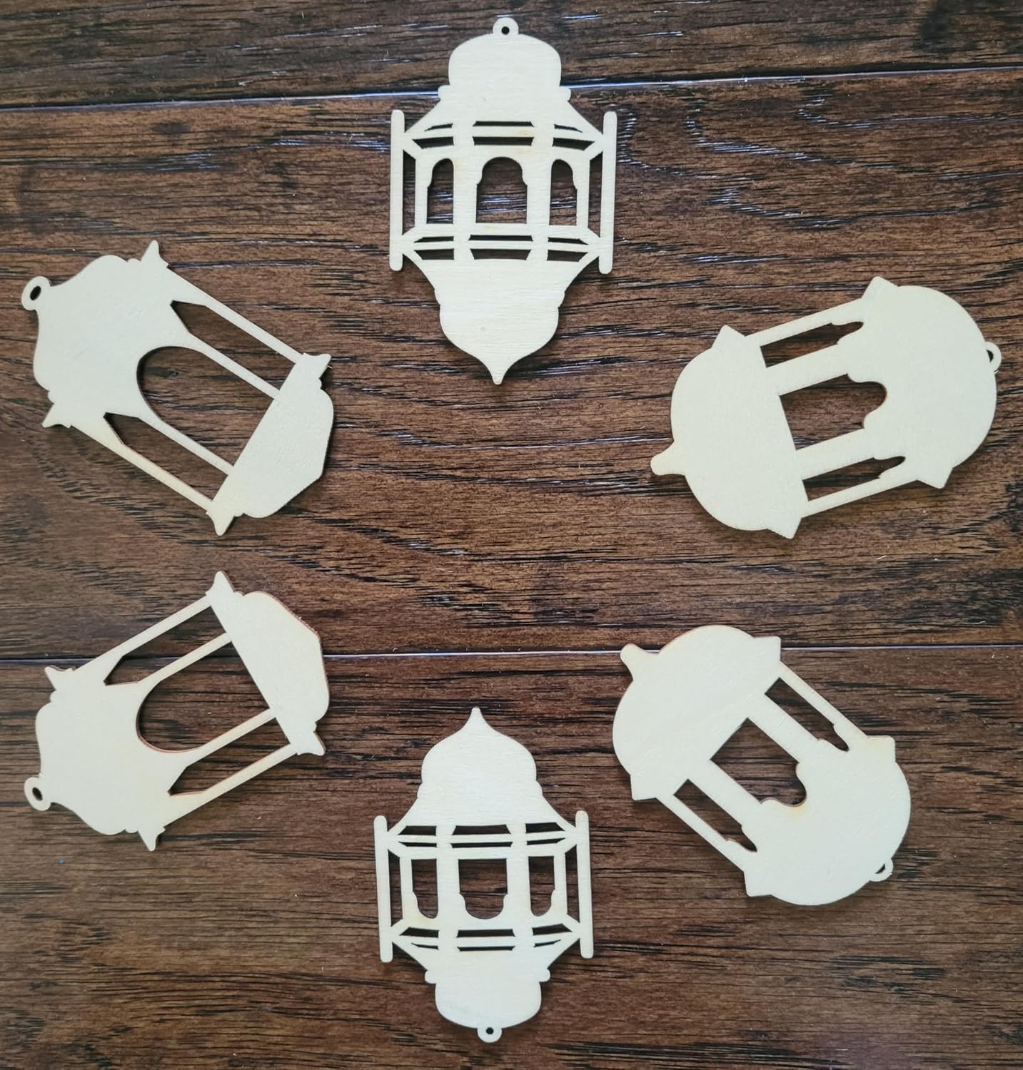 Ramadan Lantern Ornament [24 PCS] Ramadan Wooden Shape Pendant DIY Cutouts Ramadan Decoration Ramadan Favors Masjid Star Moon Eid Decoration Eid Gifts Islamic wall Decoration Islamic Gifts 123