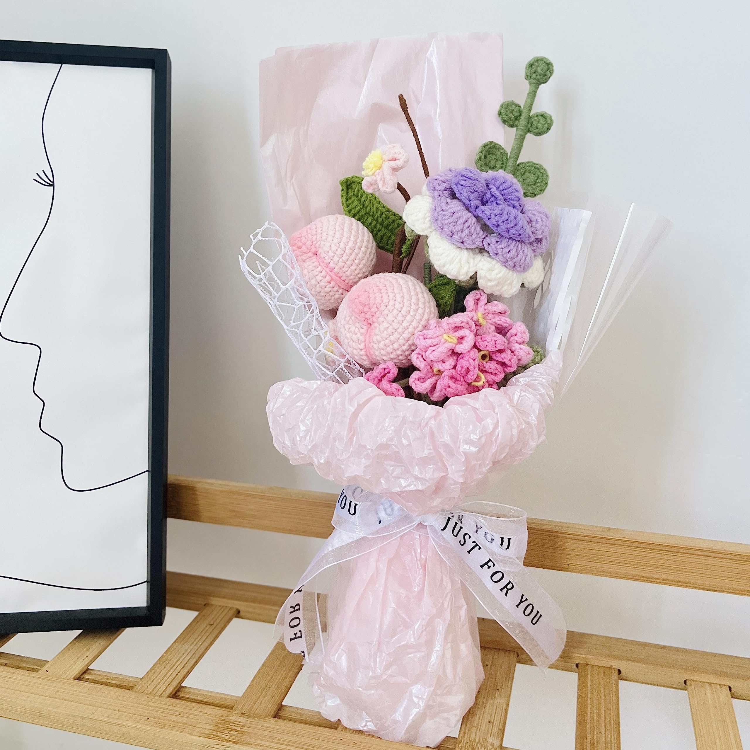 残暑セール▼KPM ベルリン 透かし プレート 飾り皿 勿忘草 フラワーブーケ Amazon｜JOMODECOR 手作りローズ モモ果物 毛糸の花束 勿忘草