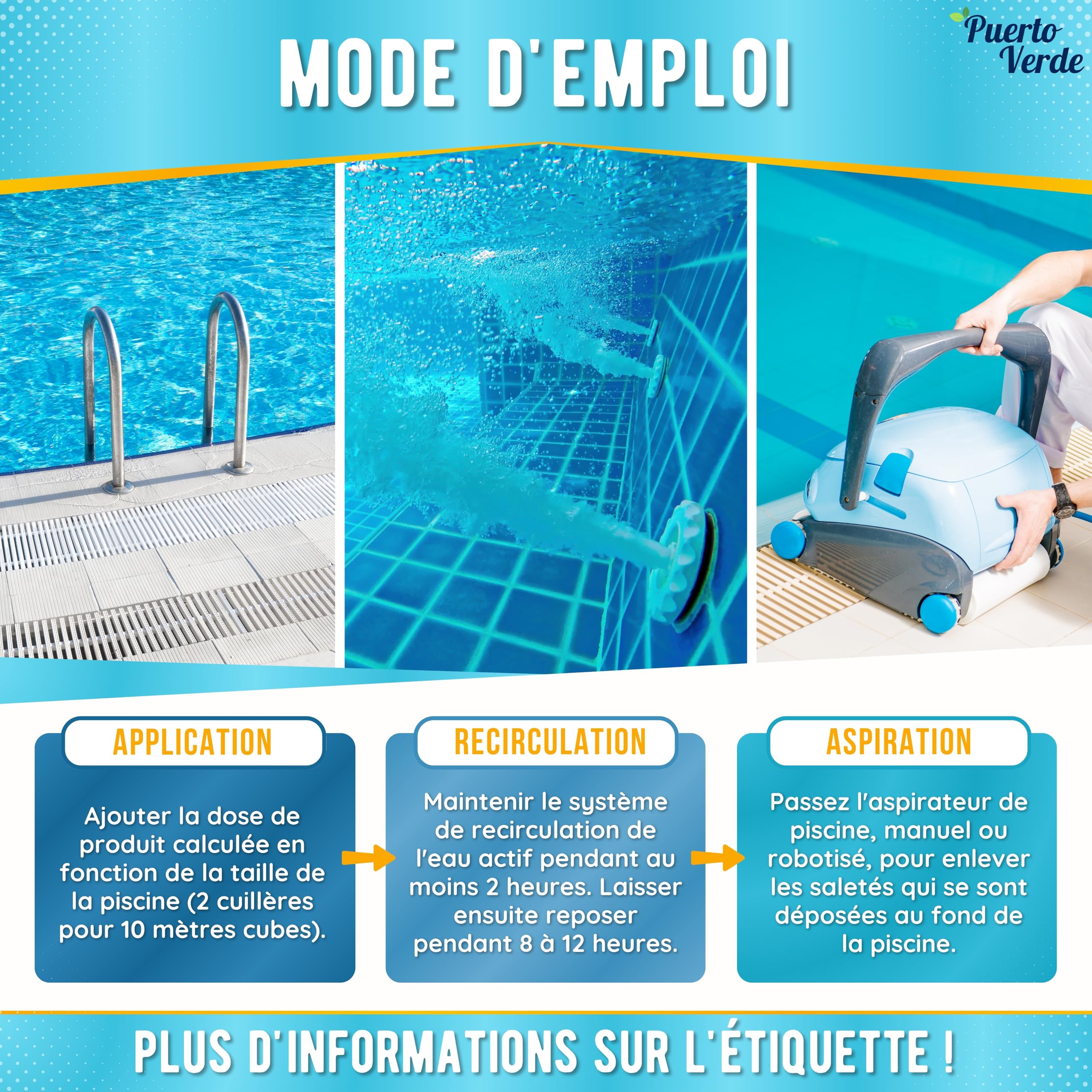 • Floculant Naturel 32 Traitements. Clarifiant pour Les Grandes Piscines et Les Spas. Éliminateur de Turbidité pour Une Eau Cristalline. Format Granulé à Utilisation Sûre.