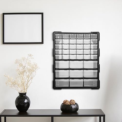 Miniatura 2 de Elevon Hardware and Craft - Armario de 14.8 pulgadas de ancho x 6.3 pulgadas de profundidad x 18.7 pulgadas de alto, 39 cajones, color negro