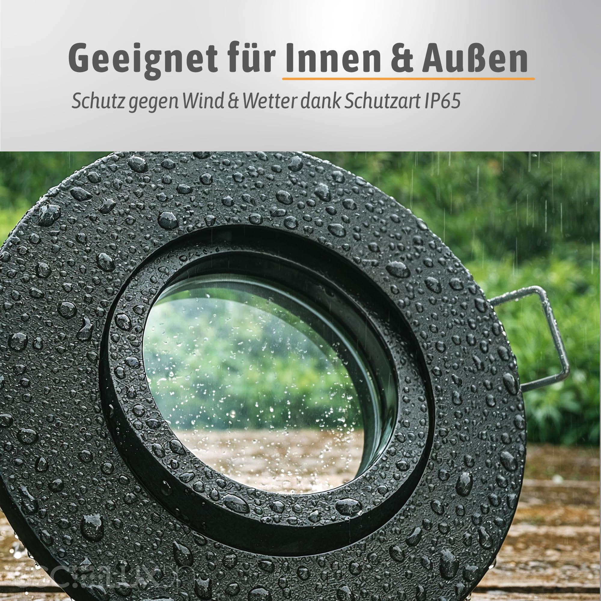 SSC-LUXon ORVIA Einbauspot 10er Set schwarz schwenkbar IP65 2W warmweiß | Zehn Einbauspots IP65 schwarz - 360° schwenkbar, warmweiß, für Bad, Dusche & außen, ohne Trafo, inkl. GU10 LED