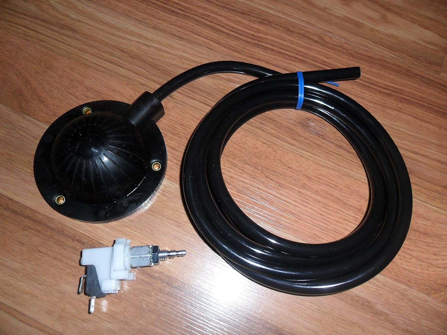 Air Foot Pedal & Pressure Switch Combo Set - for Drain Cleaning Machines - 6 1/2' HD Hose with Metal Riveted Plate - AB