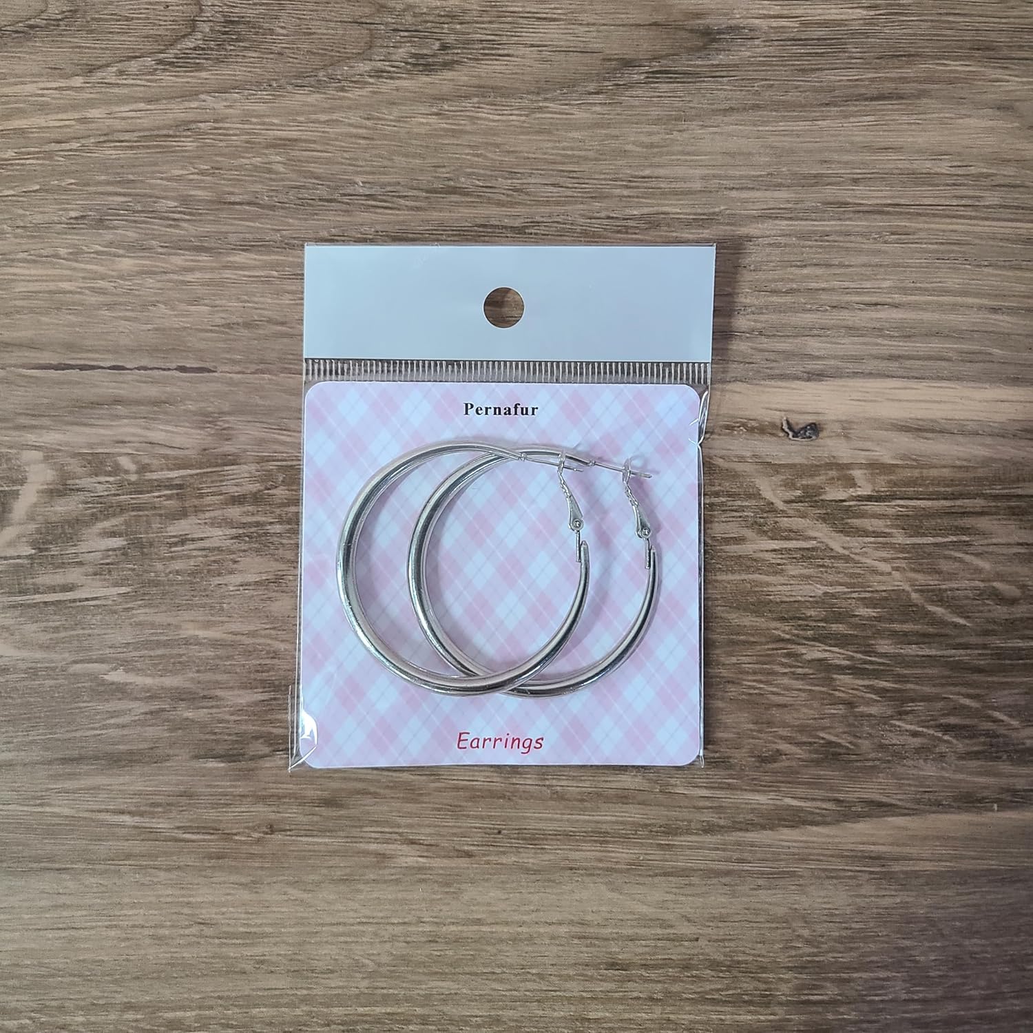 Pernafur Earrings, Silver Hoop Earrings for Women, Large Lightweight Hypoallergenic Hoops, Trendy Silver Plated Hoop Earrings for Daily Wear & Gifting