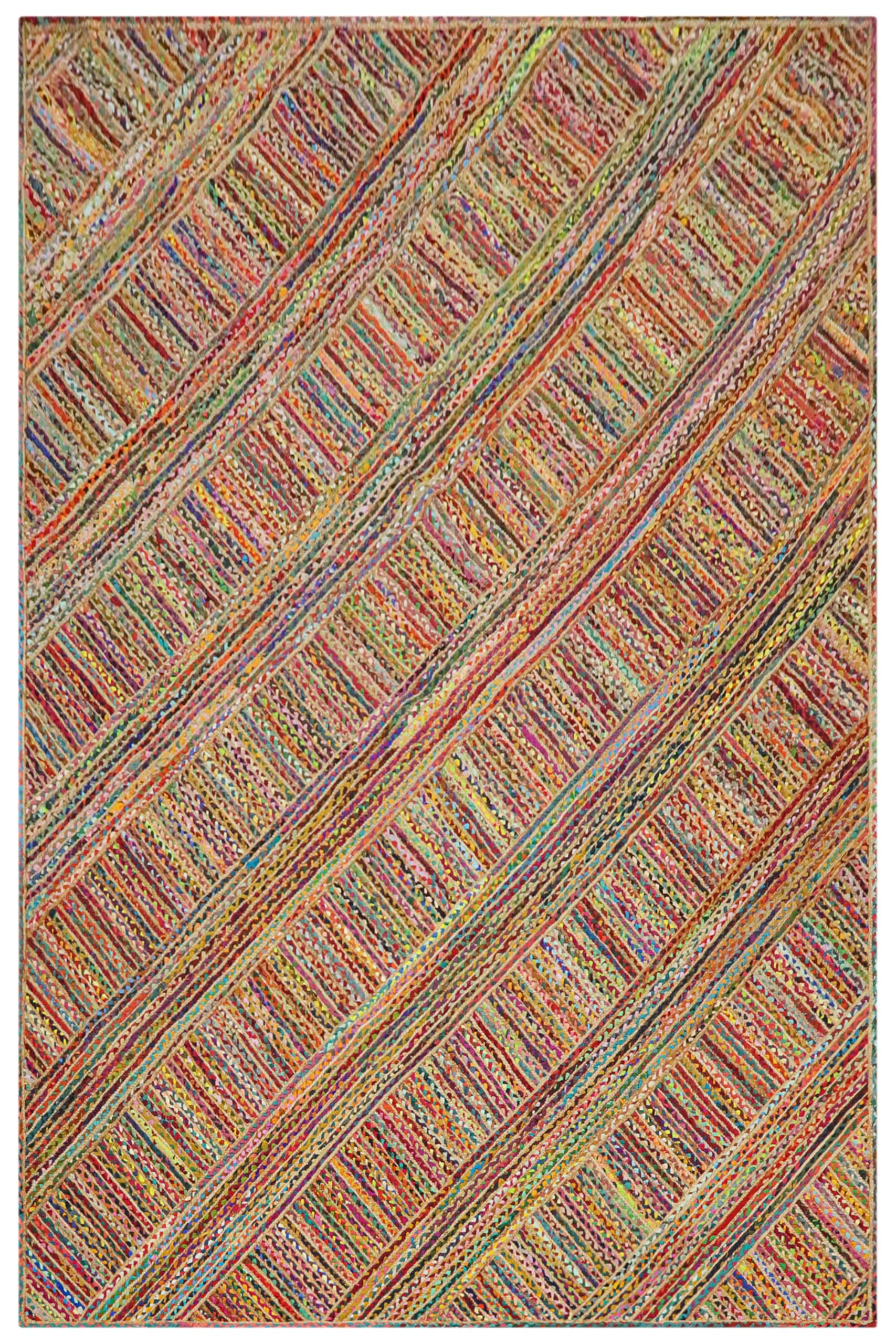 Tapis indien en jute et coton anti-glisse et robuste pour salon