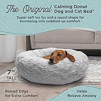 Vista 2 de Best Friends by Sheri - The Original Calming Donut - Cama calmante en forma de dona para perros y gatos - Pelo corto, gris, S, 23 x 23 pulgadas