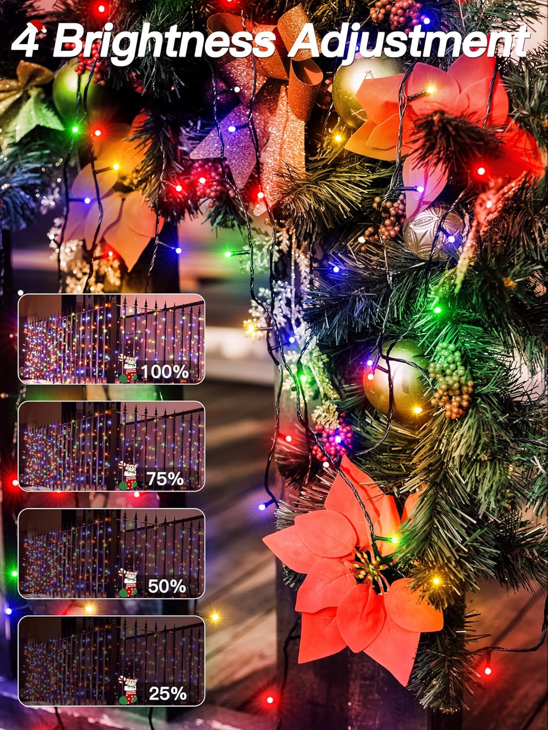 Guhope Christmas Lights 131FT 400 LED, Christmas Tree Light with 8 Lighting Modes, Outdoor Waterproof String Lights with Remote and Timer, Fairy Light for Holiday Decor (Multicolor)
