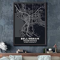 Vista 2 de Map of Bellingham, Washington, Evening (8x10)