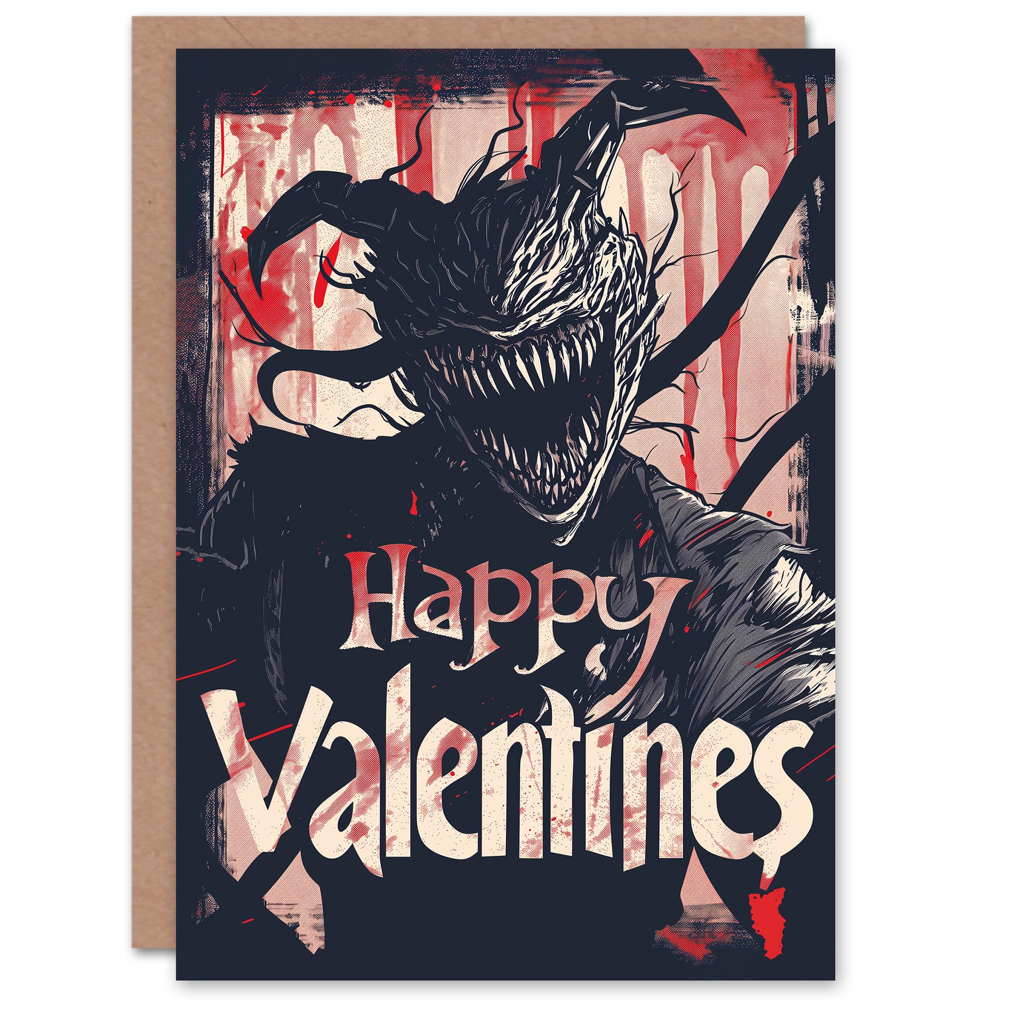 Valentines Day Greeting Card Horror Fan Scary Gore Monster For Him or Her