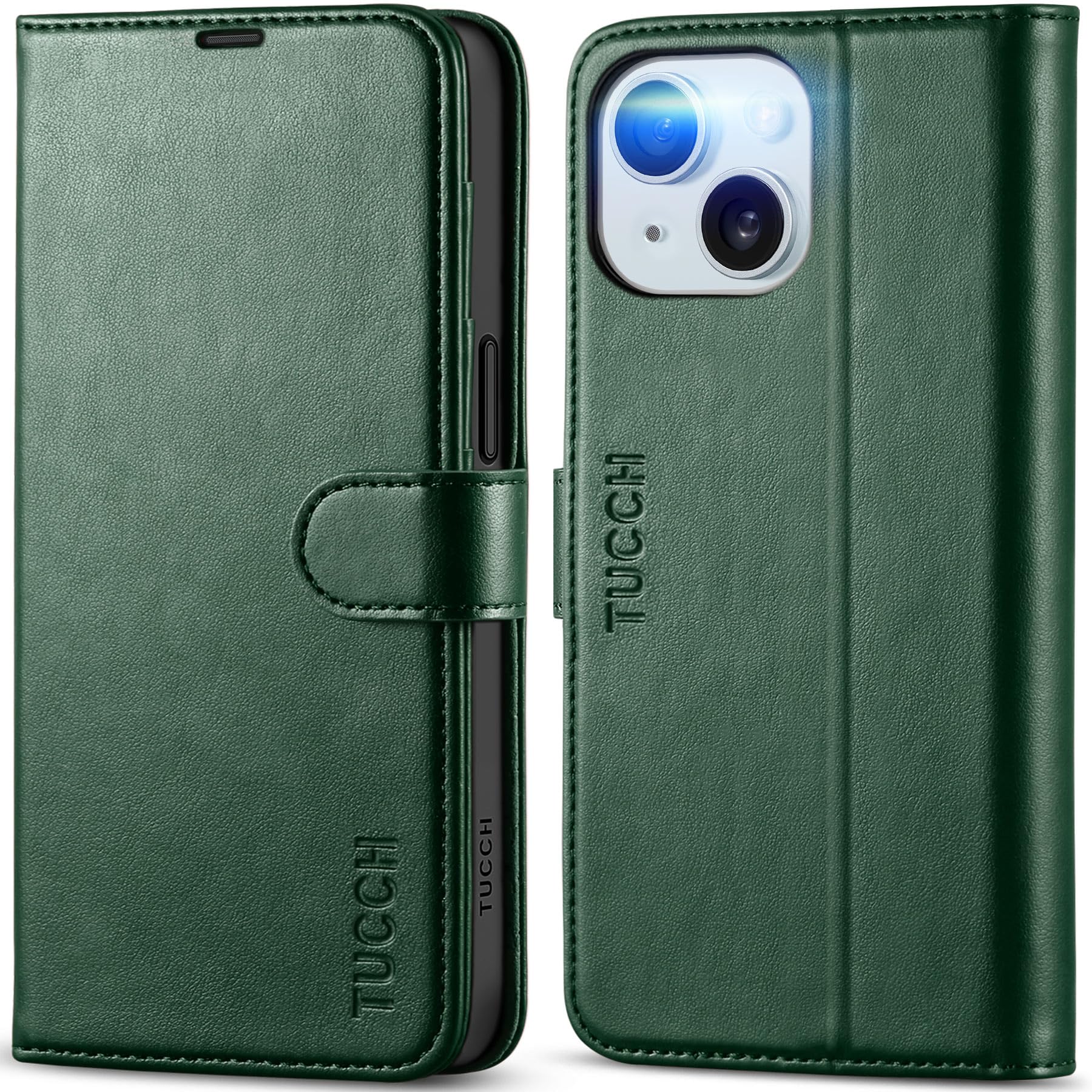 Compatible avec iPhone 15 étui TUCCH vert anti-choc anti-rfid - 7