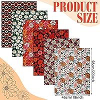 Vista 2 de Newwiee 12 piezas de tela de algodón floral retro vintage de 18 x 22 pulgadas, paquetes de tela con patrón de flores, material grueso para costura