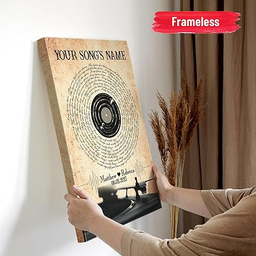 Vista 137 de H-DEWALL Letras de canciones personalizadas con marco, arte de pared musical personalizado para él, decoración sentimental y regalo inspirador