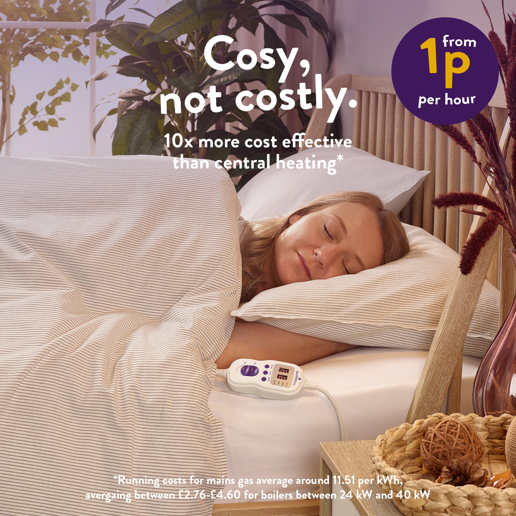 Slumberdown Wonderfully Warm Electric Blanket Single - Dual Control 9-Heat  Settings Luxury Heated Fleece Blanket for Bed with Auto Timer - Easy Fit,  Comfortable, Machine Washable (150cm x 80cm) : Amazon.co.uk: Home