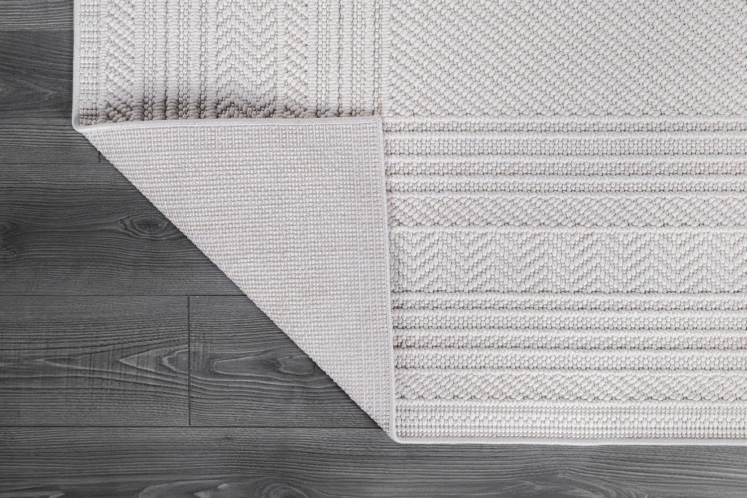 Luul Home Micro Loop Indoor Rug White 5x7 Boho Geometric Neutral Area Rugs for Living Room Soft Luxury Modern Low and High Pile Durable Stain Resistant Non-Shedding Indoor Area Carpet 5 x 7