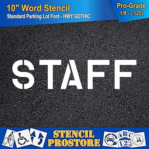 Miniatura 3 de Plantillas de marcado de pavimento  Plantilla de personal de 10 pulgadas  10 x 42 x 18 pulgadas (128 mil)  Grado profesional