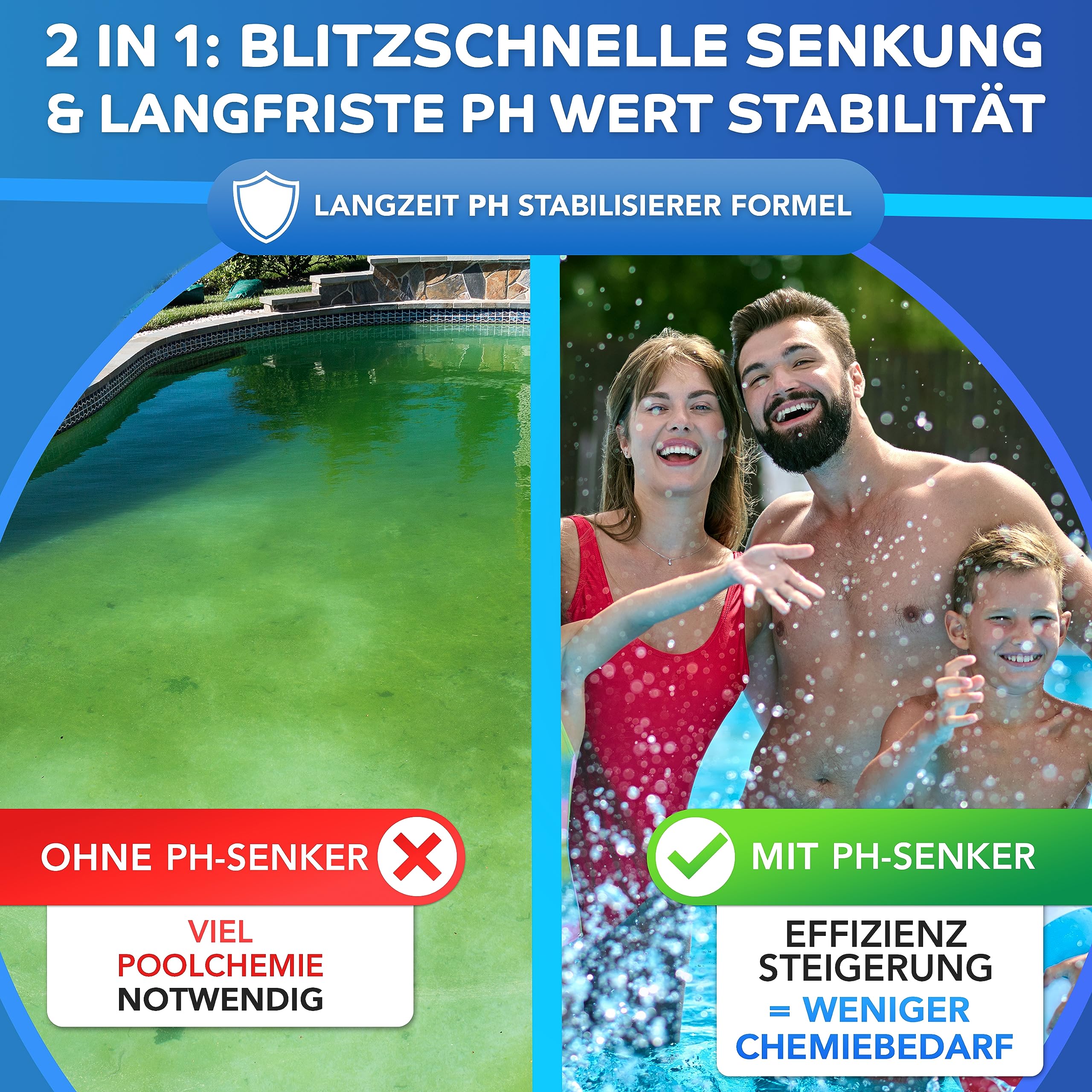 PoolLöwe® pH Minus Granulat mit [ph-Pro Formel] 4,5kg I pH Senker Pool extra Sicher & Effizient dank pH-Wert Stabilisator I pH Wert Senker für Pool & Whirlpool | Pool pH Minus Granulat pH- Regulierung