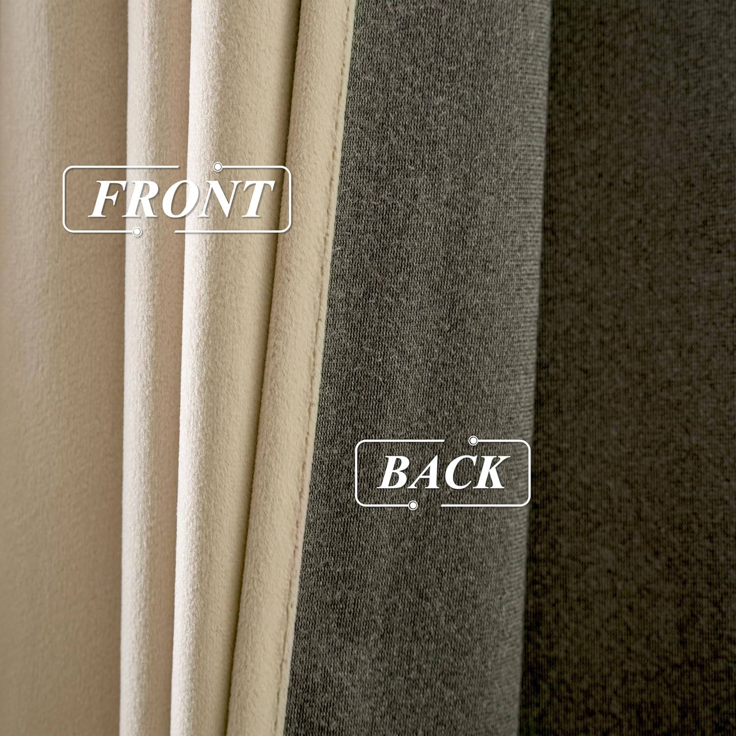 DriftAway Velvet Curtains Beige Room Darkening Curtains 84 Inches Long 2 Panel Set Super Soft luxury Grommet Curtains Thermal Insulated Blackout Drapes for living room Bedroom Camel Beige 52 inch wide
