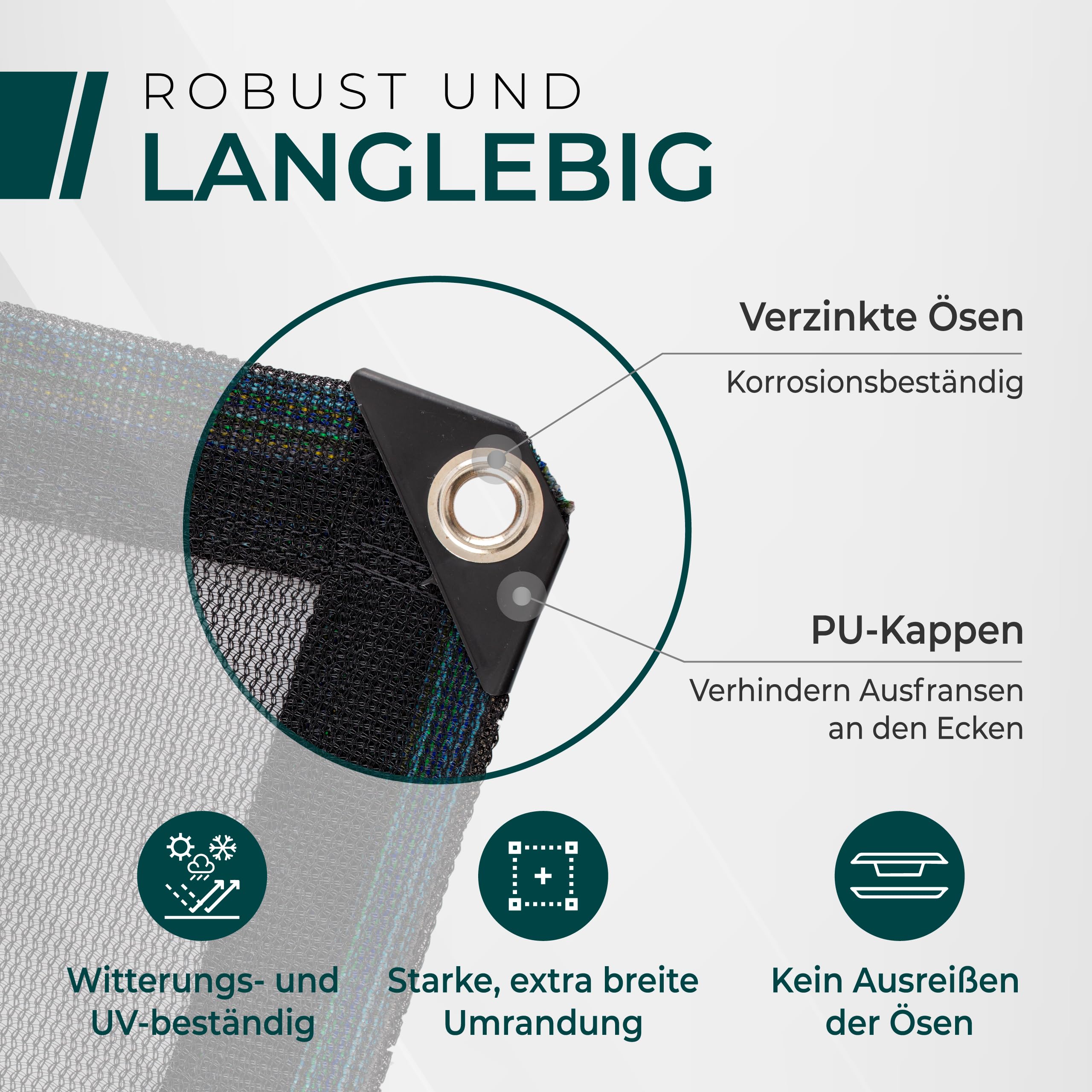 CargoVA® Anhängernetz Feinmaschig 2x3m [DEKRA Geprüft] - Abdecknetz mit Gummiseil - Ladungssicherungsnetz für Anhänger - Laubnetz StVO-Konform