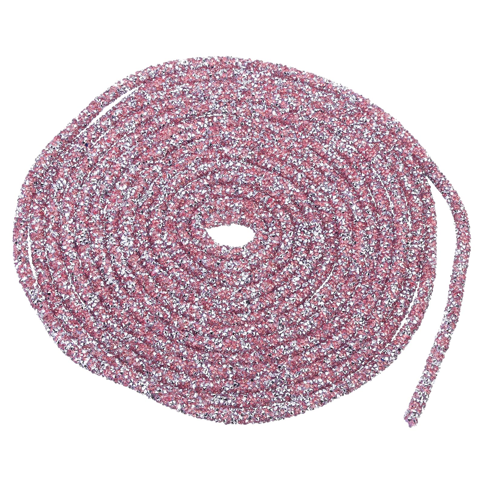 sourcing map 5 Yard 6mm 0.24 inch Glitter Sequins Rope Sequins Rhinestone Tube Cord for DIY Wedding Dresses Costume Clothing Shoes Jewelry Accessory Clear White — view 44