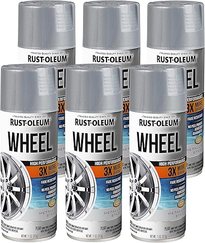 Miniatura 10 de Rust-Oleum 368076-6PK Pintura en aerosol para ruedas de alto rendimiento, 11 onzas, negro brillante, paquete de 6 Brillo negro