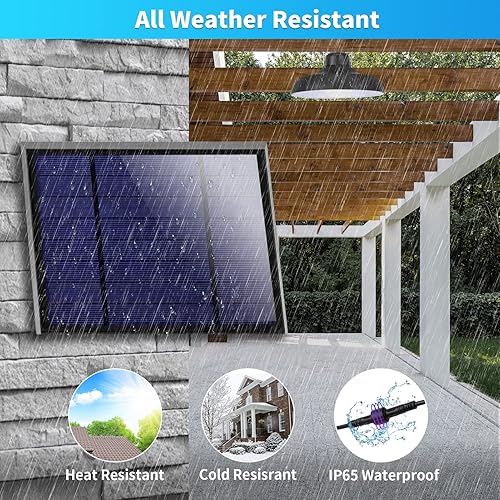 Miniatura 6 de Luz solar colgante de cobertizo de 3000 K4000 K6500 Kiluminación regulable, luz solar con control remoto, temporizador impermeable IP65 para