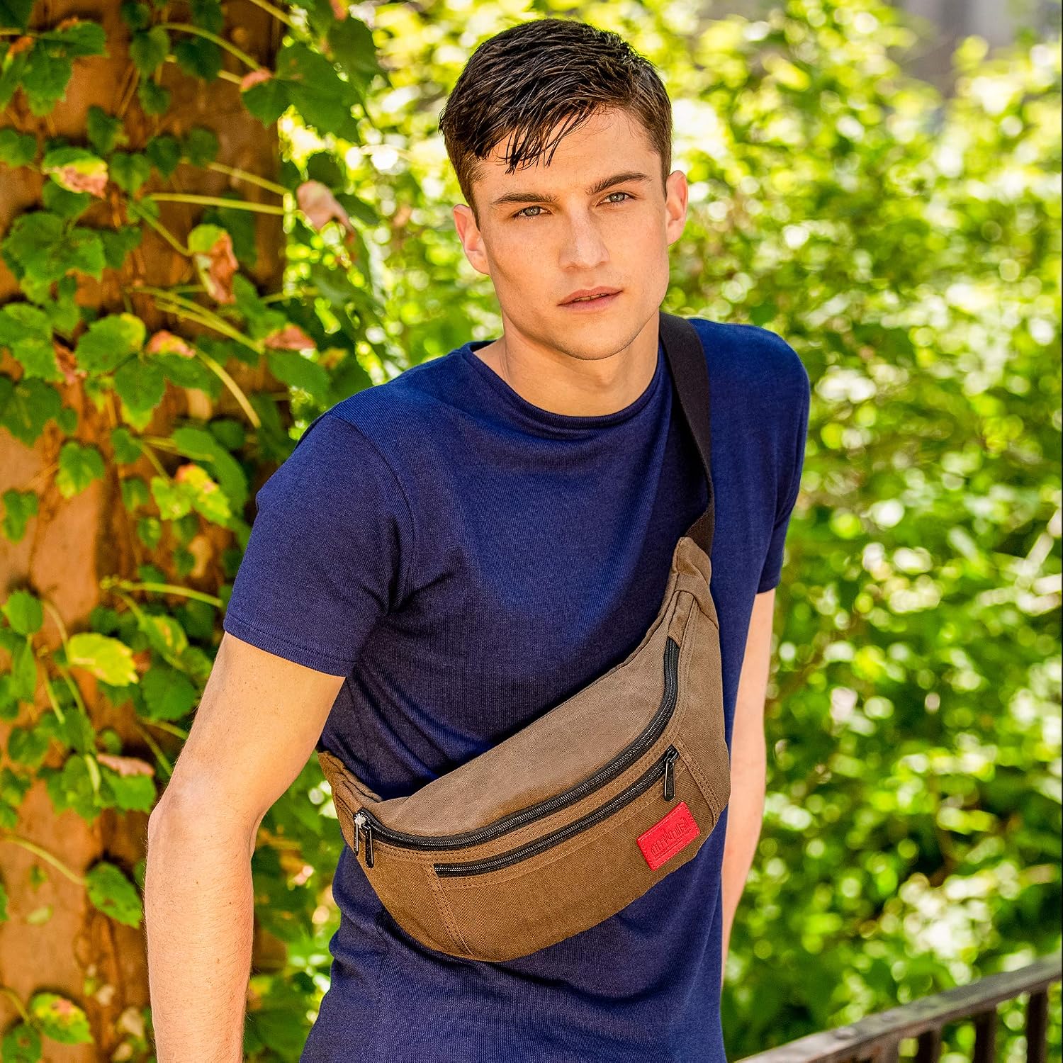 Manhattan Portage Waxed Nylon Alleycat Waist Bag Lightweight Water-Resistant Crossbody & Hip Pack for Commuters, College & Travel (Dark Brown)