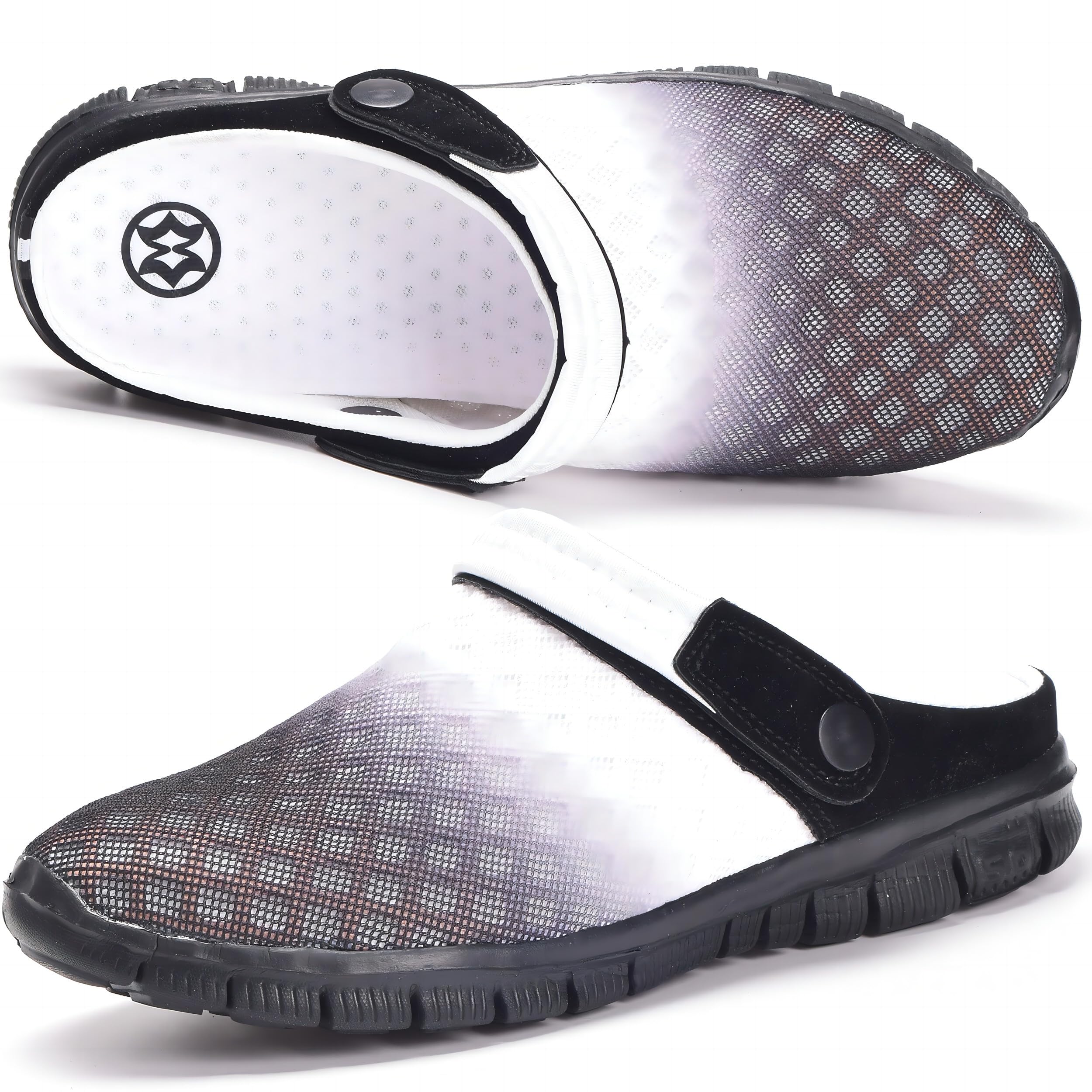 Hsyooes Zuecos para Hombres Mujeres Zapatillas de Playa Respirable Malla Sandalias Verano Antideslizante Zapatillas de Jardin