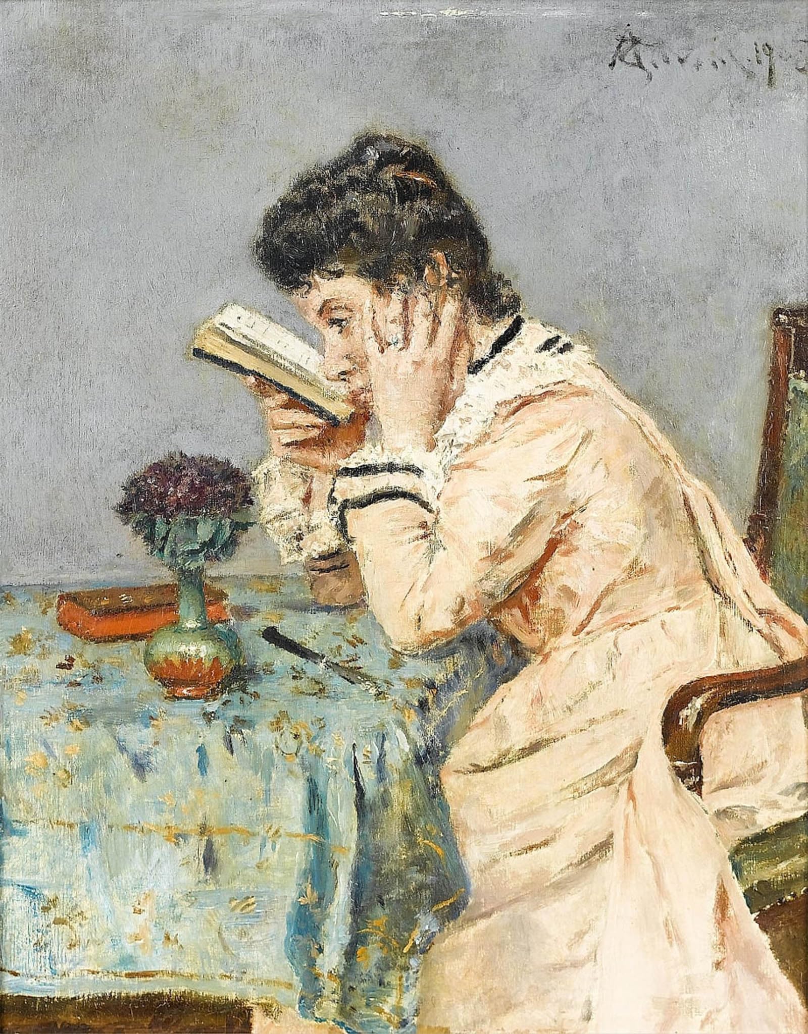 Serendipitp No Frame Vintage Wall Art Canvas Nordic Poster Canvas Print Picture The Nearsighted By Alfred Emile Stevens Wall Art Poster For Home Decor 60X90cm