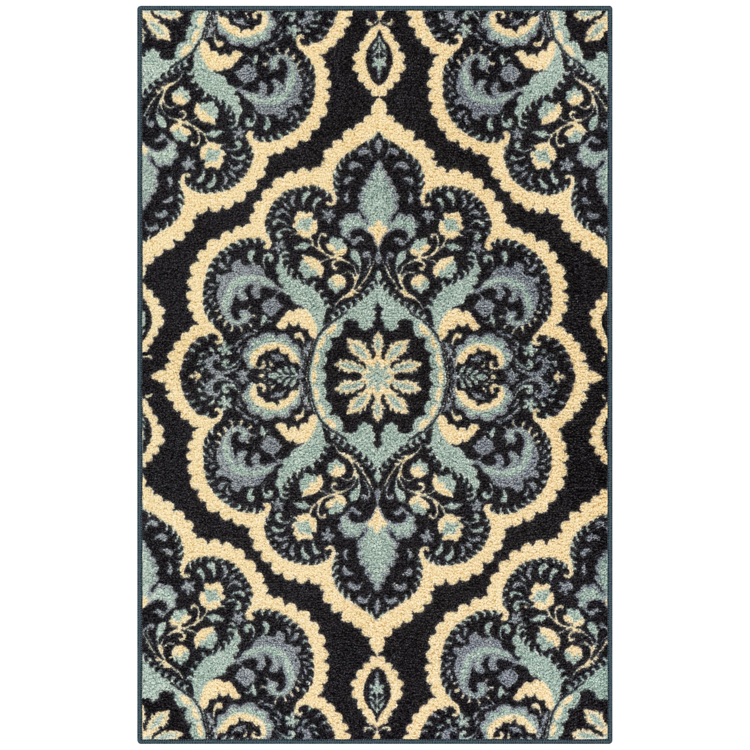 Maples Rugs Vivian Medallion Area Rug – Made in USA – Washable, Non-Slip Indoor Carpet for Kitchen, Entryway, and Living Room, 2'6 x 3'10, Persian