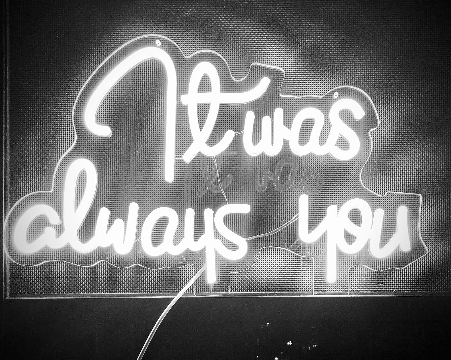 LiQi ™ ' It Was Always You Neon Sign for Wedding engagement Anniversary Party decoracion de para boda Art Decoration,LED wedding decor signs light up sign,USB Powered, 16.5 * 10.5",White
