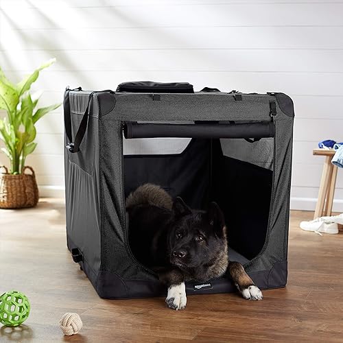 Miniatura 5 de Tienda Basics - Transportadora para perros y mascotas plegable, portátil, suave, 42 x 31 x 31 pulgadas, negro