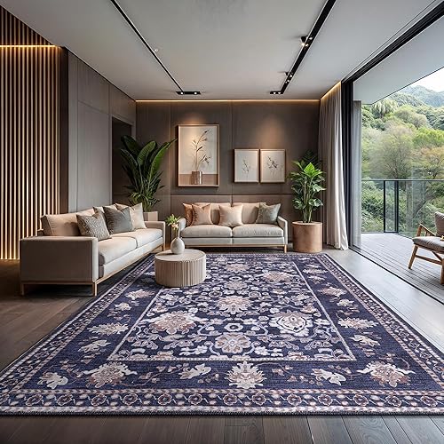 Miniatura 64 de CAMILSON Alfombra moderna de lujo de 8 x 10 pies, estilo vintage, abstracto, suave, de pelo medio, resistente a las manchas, fácil de limpiar, no