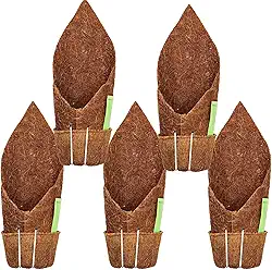 Kit 5 Vaso Suspenso Fibra de Coco Kopin Coquim com Suporte Para Pendurar Orquídeas, Samambaias, Bromélias e Outras Plantas