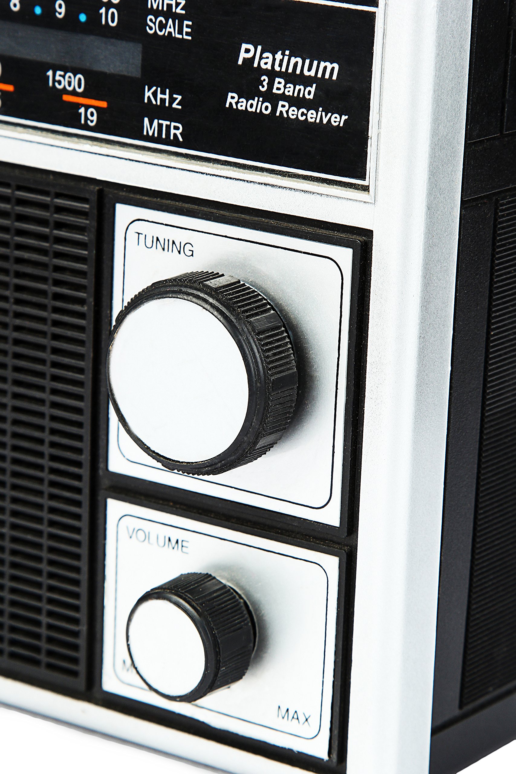 Vemax Platinum 3-Band (Fm/Am/Mw) Portable Radio (Black & Silver