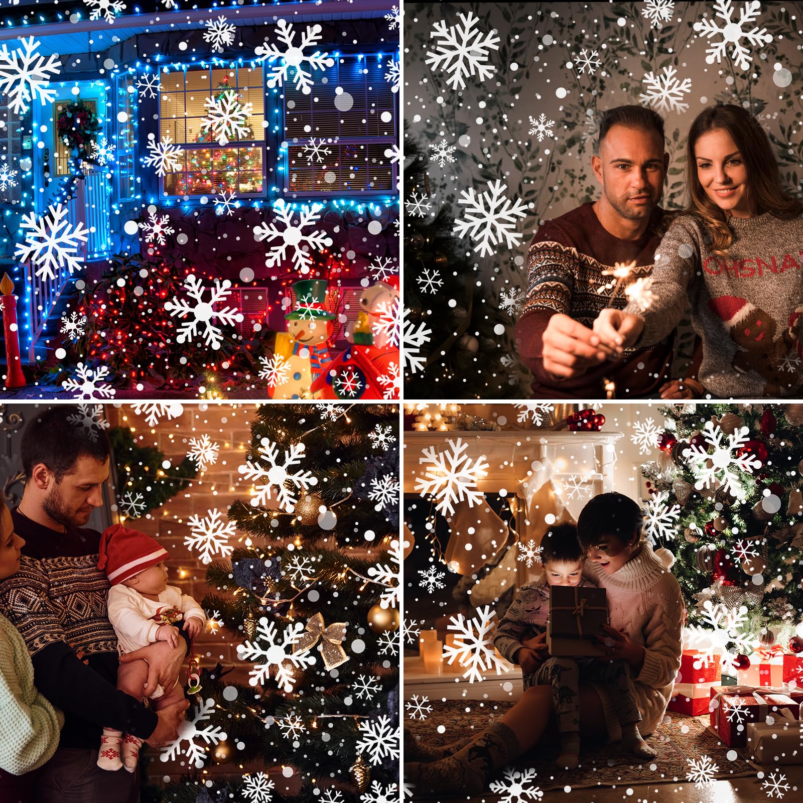 ACELIFE Schneeflocken Projektor Lichter, LED Projektionslampe mit Fernsteuerung außen Innen Weihnachtsprojektor Schneefall Lichter für Weihnachten Neujahr Party Feste