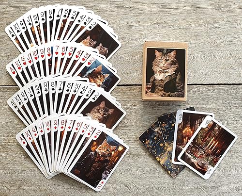 Miniatura 3 de Gatos victorianos que juegan a las cartas (baraja de póquer 54 cartas todas diferentes) Gatos guapos en trajes victorianos y sombreros lindos gatos