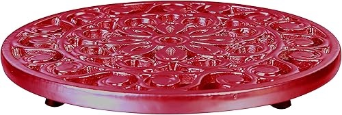 Miniatura 7 de Trademark Innovations - Juego de 3 salvamanteles decorativos de hierro fundido (negro, rojo y plateado)