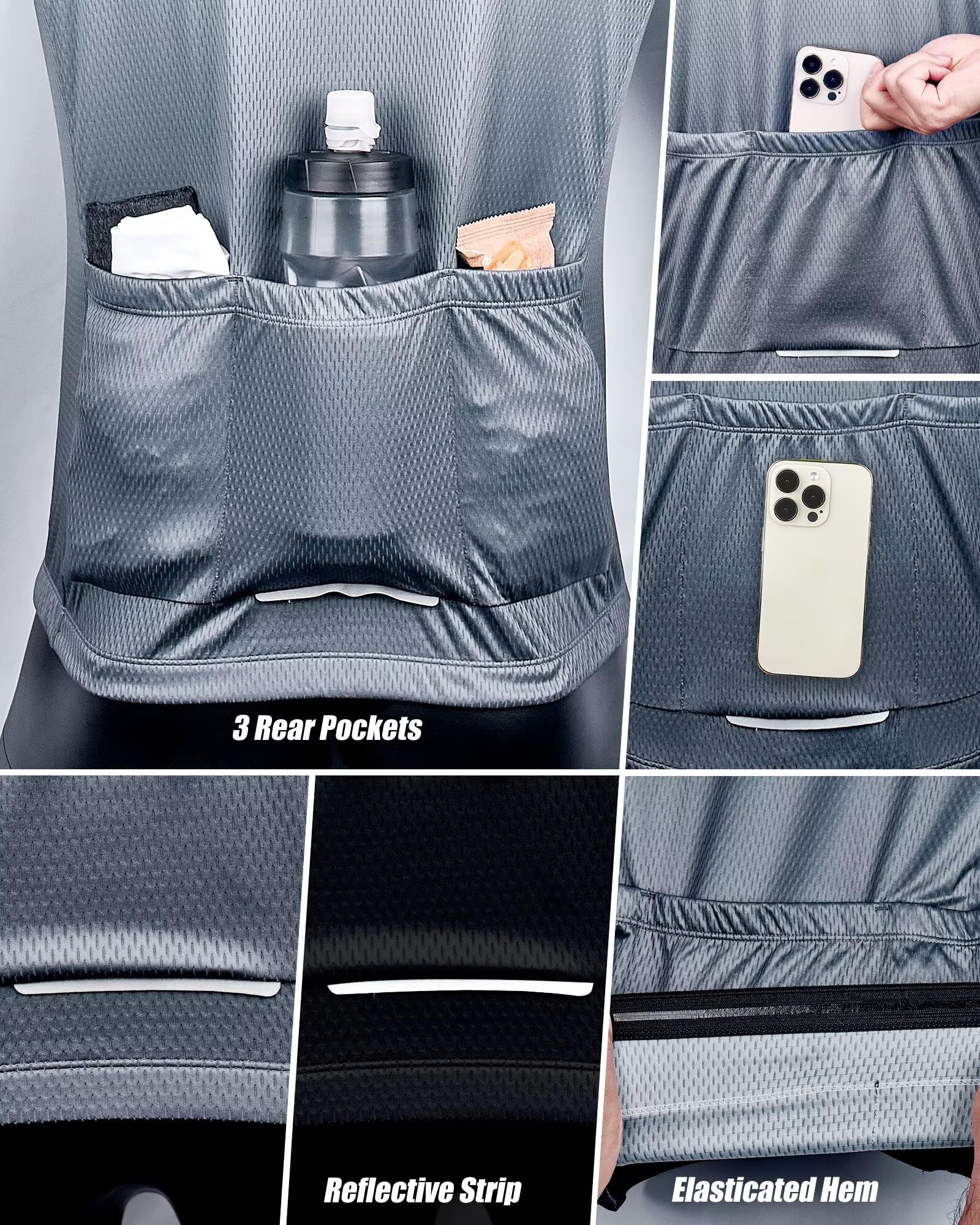 ROTTO Maillot Ciclismo Hombre Camiseta Bicicleta Manga Larga con Bolsillo Serie de degradados