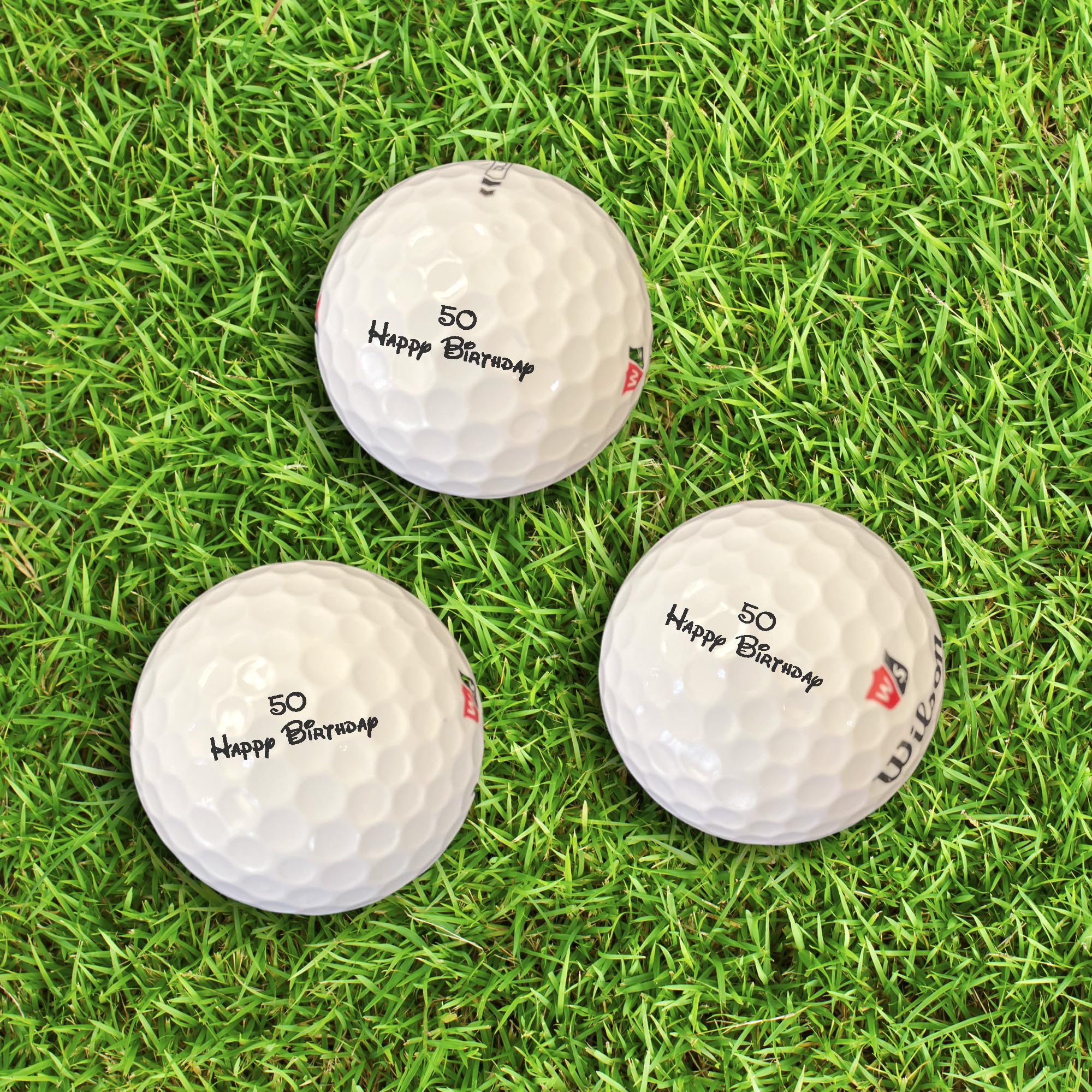 Golfball mit Gravur Wunschtext für Golfspieler Golferin Dein Text personalisiert Golfsport Personalisieren Golfer 3 6 oder 12 Wilson Duo Soft Bälle