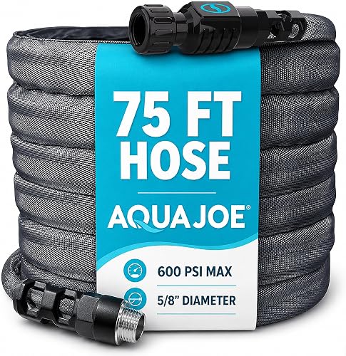 AJFJ075-58-XT1 New and Improved - Aqua Joe 75-Ft x 5/8-Inch FiberJacket Garden Hose